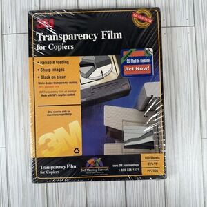 3M Transparency Film for High Temperatures Copiers NEW 100 sheets 8.5x11 Sealed‎